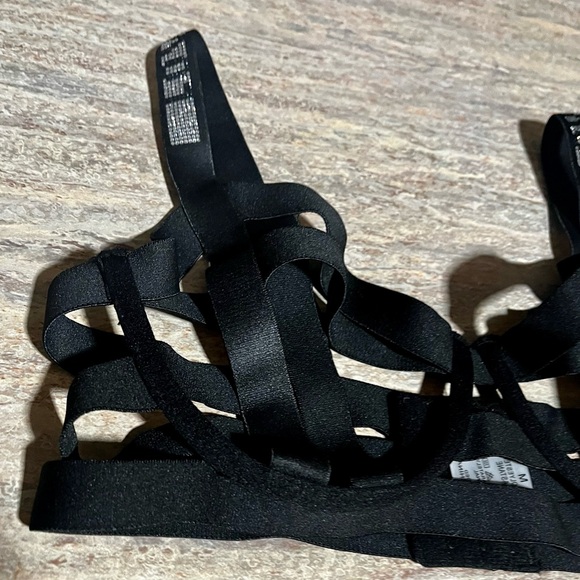 Black Sexy Love Shein Blingy Strappy bra and thong Lingerie Set - Picture 5 of 16